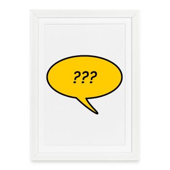 Question - Affiche encadrée (27 × 37 cm) - blanc - Devant