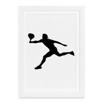 Tennis player in action player shadow image - Framed poster (27 × 37 cm) - white - Front
