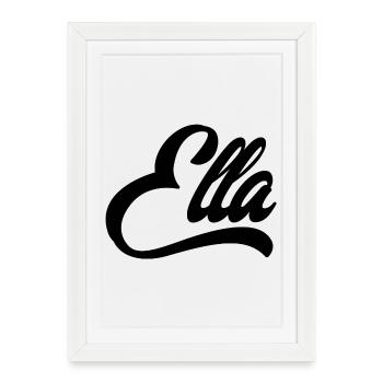 Nom Ella Abstrait couleur explosion impression - Affiche encadrée (27 × 37 cm) - blanc - Devant