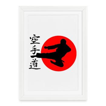 Karate Yokotobigeri - Framed poster (27 × 37 cm) - white - Front