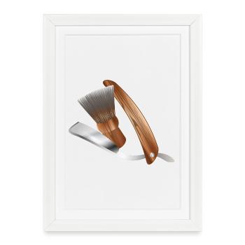 rasoirs classiques et rasoirs - Affiche encadrée (27 × 37 cm) - blanc - Devant