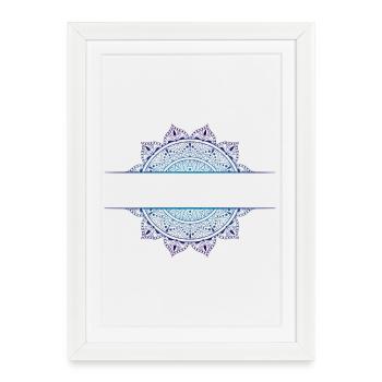 Mandala Cyan Magenta - Framed poster (27 × 37 cm) - white - Front