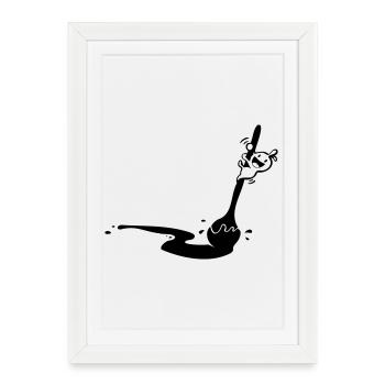 Cook cook. Funny spoon. Cooking spoon soups - Framed poster (27 × 37 cm) - white - Front