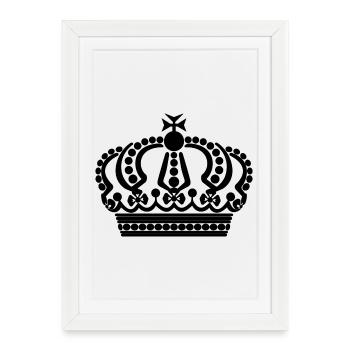 Couronne noire - Affiche encadrée (27 × 37 cm) - blanc - Devant