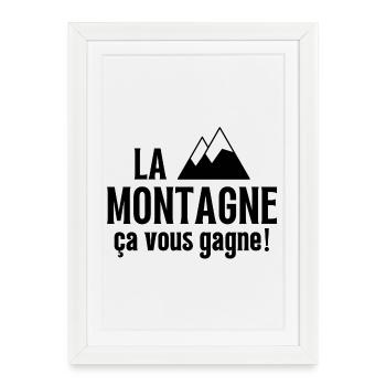 ski, skieur, fan de ski - Affiche encadrée (27 × 37 cm) - blanc - Devant