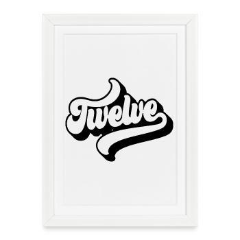 Douze 12e anniversaire Enfants Garçons Filles 12 ans - Affiche encadrée (27 × 37 cm) - blanc - Devant