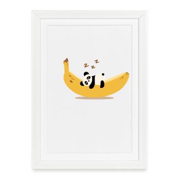 Panda bananier - Affiche encadrée (27 × 37 cm) - blanc - Devant