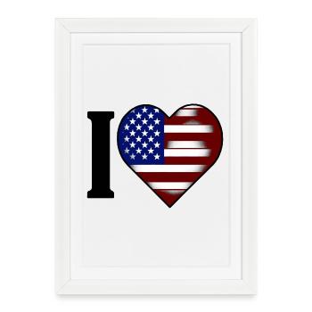 I ♥️ USA | I love the United States - Framed poster (27 × 37 cm) - white - Front