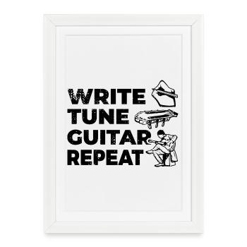 L’amour du guitariste - Affiche encadrée (27 × 37 cm) - blanc - Devant