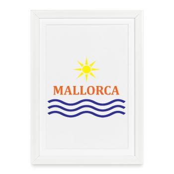 Sun and Waves Mallorca Motif - Framed poster (27 × 37 cm) - white - Front