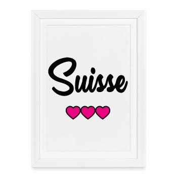 SCHWEIZ - Gerahmtes Poster (27 × 37 cm) - Weiß - Vorne