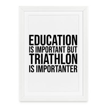 Triathlon Triathlon Triathlon - Affiche encadrée (27 × 37 cm) - blanc - Devant