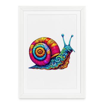 Escargot - Affiche encadrée (27 × 37 cm) - blanc - Devant