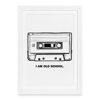 Je suis de la vieille école Cassette - Affiche encadrée (27 × 37 cm) - blanc - Devant