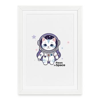 Astronaut Cat Space Cat Design - Framed poster (27 × 37 cm) - white - Front