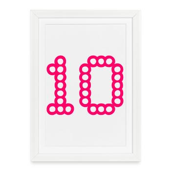 10. 10 ANS. 10e ANNIVERSAIRE. ANNIVERSAIRE 10 ANS. - Affiche encadrée (27 × 37 cm) - blanc - Devant