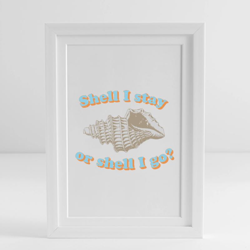 Muschel oder gehen? Gerahmtes Poster (27 × 37 cm)