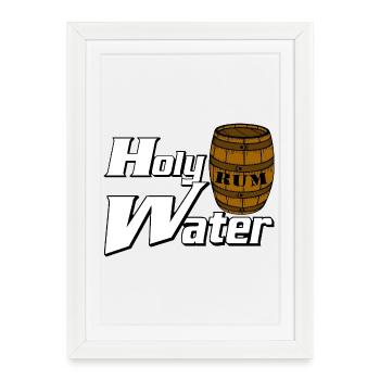 Tonneau de rhum à l’eau bénite - Affiche encadrée (27 × 37 cm) - blanc - Devant