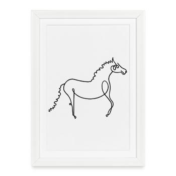 Horse - Framed poster (27 × 37 cm) - white - Front