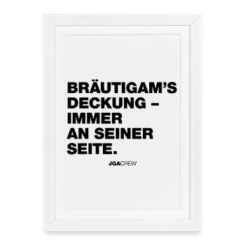 Groom's Cover (Bachelor Party) - Framed poster (27 × 37 cm) - white - Front