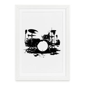 Percussion - Framed poster (27 × 37 cm) - white - Front