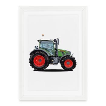 Tracteur que tout le monde aime - Affiche encadrée (27 × 37 cm) - blanc - Devant
