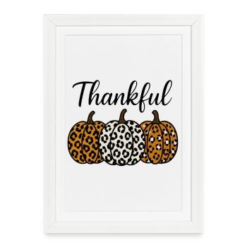 Citrouille léopard Automne reconnaissant - Affiche encadrée (27 × 37 cm) - blanc - Devant