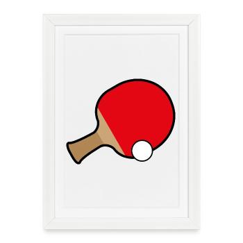 Table Tennis Illustration - Framed poster (27 × 37 cm) - white - Front