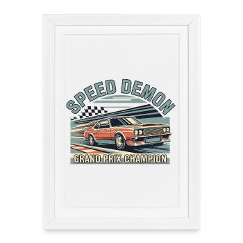 Racing Car Speed Demón Design - Framed poster (27 × 37 cm) - white - Front