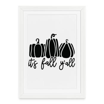 Citrouilles d’automne avec texte pour la fête d’automne - Affiche encadrée (27 × 37 cm) - blanc - Devant