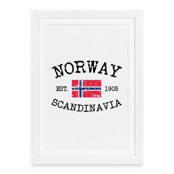 Norvège - Norvège - Norvège - Scandinavie - 1905 - Affiche encadrée (27 × 37 cm) - blanc - Devant