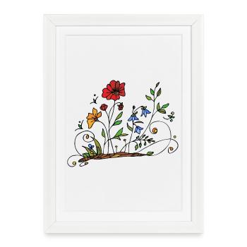 Fleur - Affiche encadrée (27 × 37 cm) - blanc - Devant