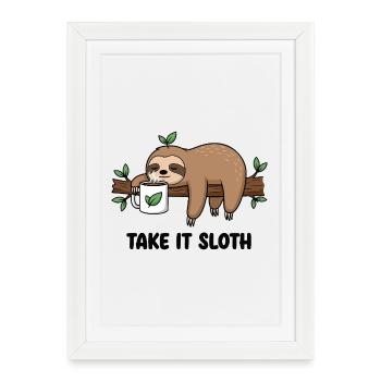 Lazy Latte - Affiche encadrée (27 × 37 cm) - blanc - Devant