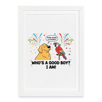 Who is a good boy ? - Framed poster (27 × 37 cm) - white - Front