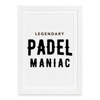 Maniaque du padel - Affiche encadrée (27 × 37 cm) - blanc - Devant