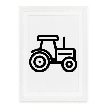 tracteur - Affiche encadrée (27 × 37 cm) - blanc - Devant