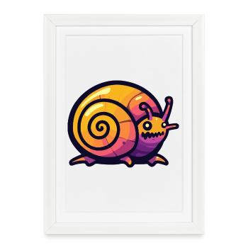 Snail Halloween Comic Funny - Framed poster (27 × 37 cm) - white - Front
