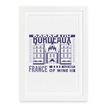 Bordeaux France Tee - Framed poster (27 × 37 cm) - white - Front