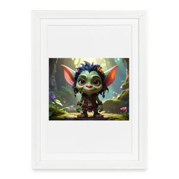 Personnage Gobelin de la Forêt Verte - Affiche encadrée (27 × 37 cm) - blanc - Devant
