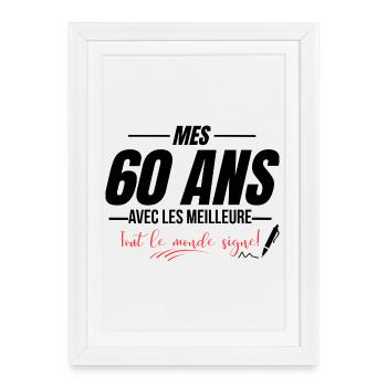 70th Birthday, everyone signs - Framed poster (27 × 37 cm) - white - Front