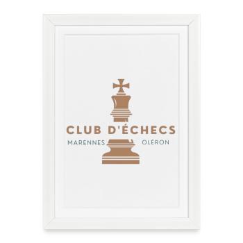 Club d'echecs Marennes Oléron - Affiche encadrée (27 × 37 cm) - blanc - Devant