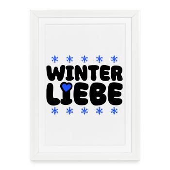 Cœur d’amour d’hiver - Affiche encadrée (27 × 37 cm) - blanc - Devant