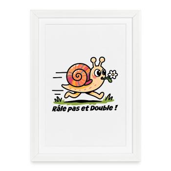 Autocollant voiture, caravane Râle pas et double - Affiche encadrée (27 × 37 cm) - blanc - Devant