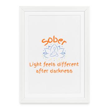 Lumière sobre après l’obscurité - Affiche encadrée (27 × 37 cm) - blanc - Devant
