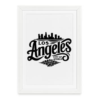 Los Angeles City of Angels Californie chemise LA - Affiche encadrée (27 × 37 cm) - blanc - Devant
