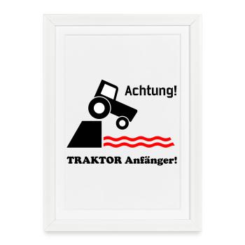 Débutants en tracteurs - Affiche encadrée (27 × 37 cm) - blanc - Devant