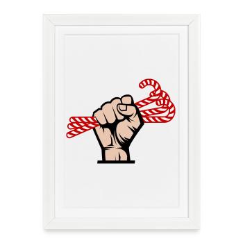 Je veux des bonbons, révolutionnaire, slogan et design en sucre - Affiche encadrée (27 × 37 cm) - blanc - Devant