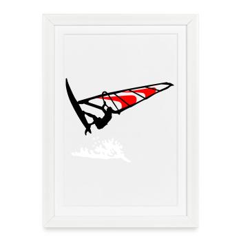 Planche à voile - Affiche encadrée (27 × 37 cm) - blanc - Devant