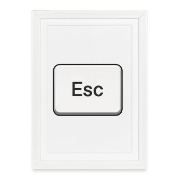 Key Esc Shortcut - Framed poster (27 × 37 cm) - white - Front
