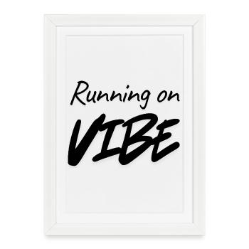 Running on Vibe – Esthétique de la typographie minimaliste - Affiche encadrée (27 × 37 cm) - blanc - Devant